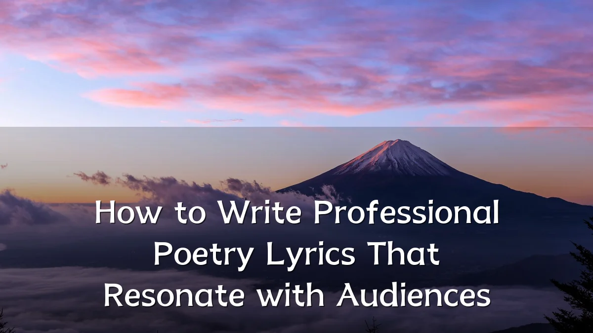 How to Write Professional Poetry Lyrics That Resonate with Audiences